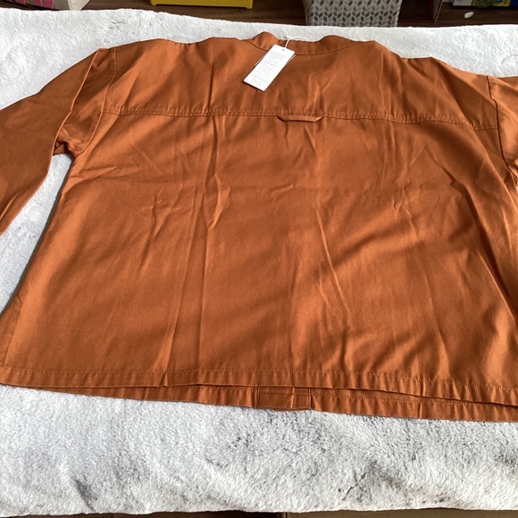 NWT Eileen Fisher oversized Medium ochre crop barn coat - Picture 4 of 8